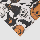 Papier Mousseline Citrouilles d'Halloween et monstres (Détail)
