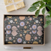 Papier Mousseline Citrouilles d'Halloween rétro et Motif de fleurs (Cadeau)