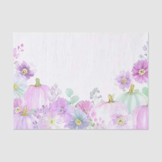 Papier Mousseline Citrouilles et fleurs d'automne Découpage d'automn (Recto)