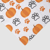 Papier Mousseline Citrouilles et pattes Halloween blanc (Détail)