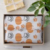 Papier Mousseline Citrouilles et pattes Halloween blanc (Cadeau)