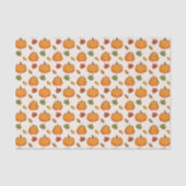 Papier Mousseline Citrouilles Oranges Et Feuilles D'Automne Motif (Recto)