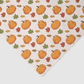 Papier Mousseline Citrouilles Oranges Et Feuilles D'Automne Motif (Détail)