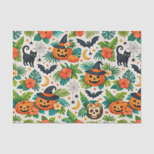 Papier Mousseline Citrouilles tropicales d'Halloween