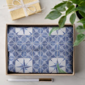Papier Mousseline Citrus citron Filière Ferme Marine Bleu n Blanc (Cadeau)