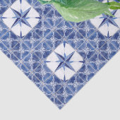 Papier Mousseline Citrus citron Filière Ferme Marine Bleu n Blanc (Détail)
