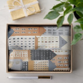 Papier Mousseline Cityscape drawing naturals and blue (Cadeau)