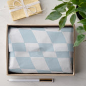 Papier Mousseline Clair Retro Blue Pastel Warped Checkerboard (Cadeau)