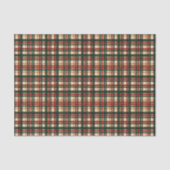 Papier Mousseline Clair vert foncé Aquarelle rouge Motif d'art plaid (Recto)