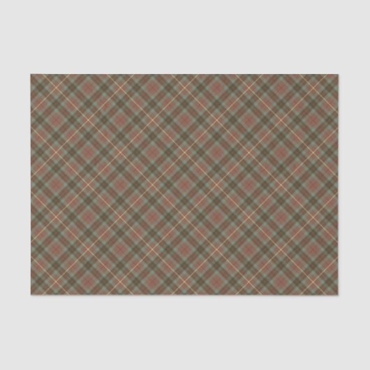 Papier Mousseline Clan Fraser Chasse Tartan Patiné (Recto)
