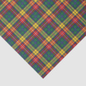 Papier Mousseline Clan Plaid Buchanan jaune rouge vert Tartan (Détail)