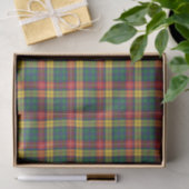 Papier Mousseline Clan Plaid Buchanan jaune rouge vert Tartan (Cadeau)
