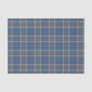 Papier Mousseline Clan Plaid Thompson gris bleu Check Tartan