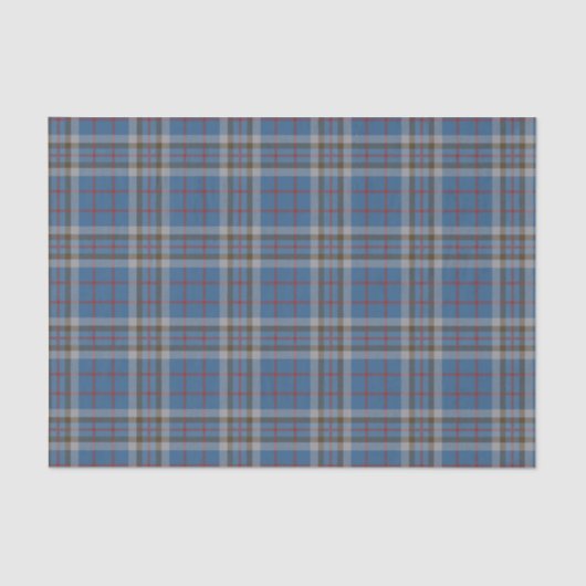 Papier Mousseline Clan Plaid Thompson gris bleu Check Tartan (Recto)
