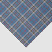Papier Mousseline Clan Plaid Thompson gris bleu Check Tartan (Détail)
