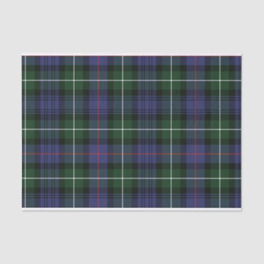Papier Mousseline Clan rustique vert plaqué Mackenzie Tartan (Recto)
