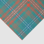 Papier Mousseline Clan Wilson Orange Turquoise Plaid Check Tartan (Détail)
