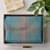 Papier Mousseline Clan Wilson Orange Turquoise Plaid Check Tartan (Cadeau)