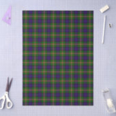 Papier Mousseline Clanranald tartan bleu vert plaid (Artisanat)
