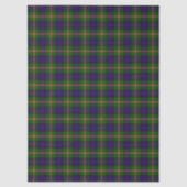 Papier Mousseline Clanranald tartan bleu vert plaid (Recto)
