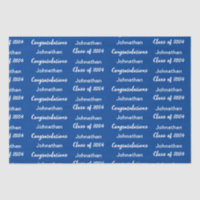 Classe de 2024 Blue White Félicitations Grad Name