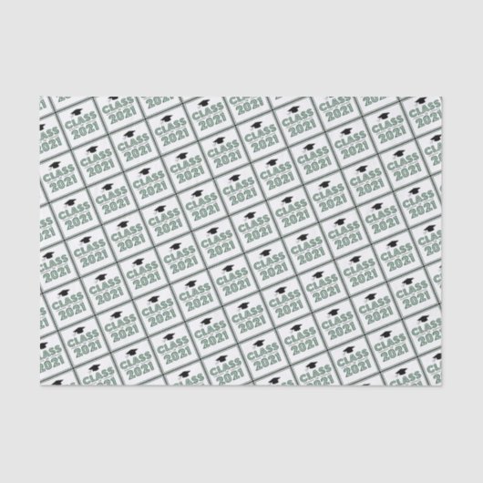 Papier Mousseline Classe De Papier Tissu De Diplôme De 2021 (Émeraud (Recto)