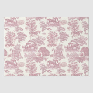 Papier Mousseline Classé Élégant Chic Rose Cheval Toile de campagne