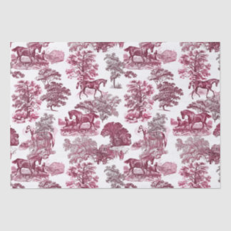 Papier Mousseline Classé élégant Rustique Magenta Horses Country Toi