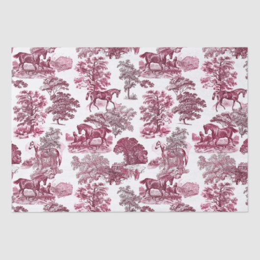 Papier Mousseline Classé élégant Rustique Magenta Horses Country Toi (Recto)