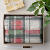 Papier Mousseline Classic distressed green and red plaid (Cadeau)