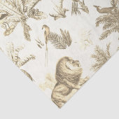 Papier Mousseline Classic Elegant Lion Tiger Toile Beige (Détail)