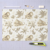 Papier Mousseline Classic Elegant Lion Tiger Toile Beige (Artisanat)