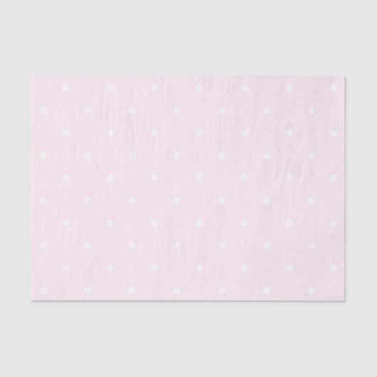 Papier Mousseline Classic Elegant Pois rose clair et blanc (Recto)