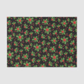 Papier Mousseline Classic Holiday Green Holly Red Berries (Recto)