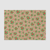 Papier Mousseline Classic Holiday Green Holly Red Berries (Recto)