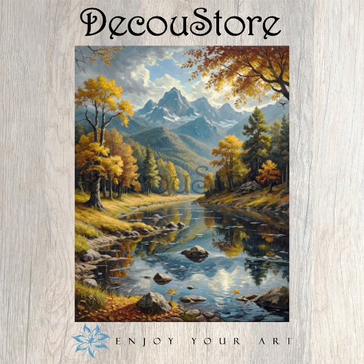 Papier Mousseline Classic Mountain Landscape Decoupage