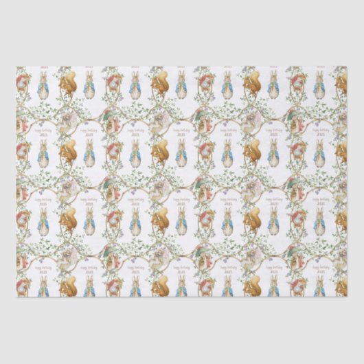 Papier Mousseline Classic Pierre le lapin Anniversaire (Recto)