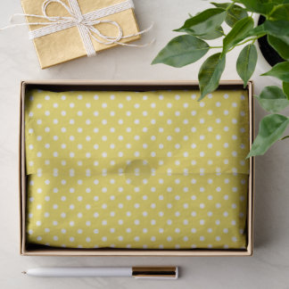 Papier Mousseline Classic Polka Dot White - Golden Yellow