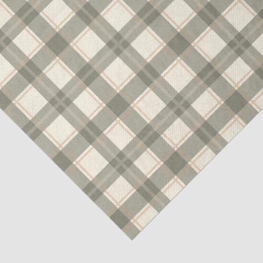 Papier Mousseline Classic Sage Tartan (Détail)
