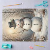 Papier Mousseline Classic Snowman in Winter | Vintage Christmas (Artisanat)
