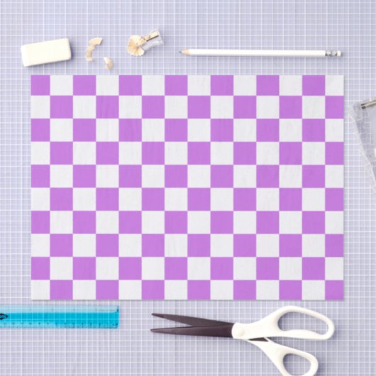Papier Mousseline Classic visual magenta checkerboard  (Artisanat)