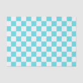 Papier Mousseline Classic visual turquoise blue checkerboard  (Recto)