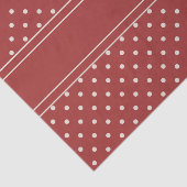 Papier Mousseline Classique Noël Rustique Rouge ivoire rayure (Détail)