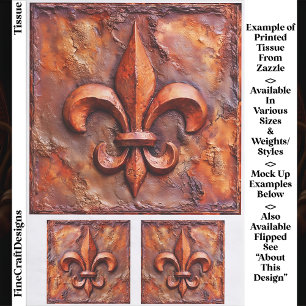 Papier Mousseline Classique rustique français Fleur de Lis EH3R Déco