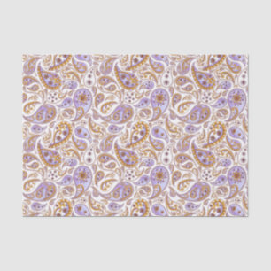 Papier Mousseline Classique violet et Brown Vintage Paisley Motif