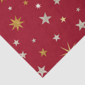 Papier Mousseline Classy Chic Elegant Or Argent Rouge Star de Noël (Détail)