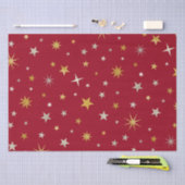 Papier Mousseline Classy Chic Elegant Or Argent Rouge Star de Noël (Artisanat)