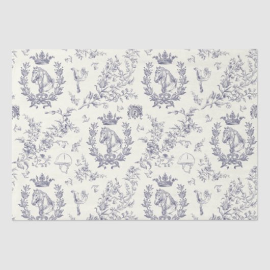 Papier Mousseline Classy Elegant Bleu Équestre Clair Toile (Recto)