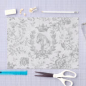 Papier Mousseline Classy Elegant Français Bleu Equestre Toile Floral (Artisanat)