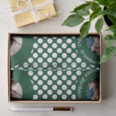 Papier Mousseline Classy Green Polka Motif Anniversaire (Cadeau)